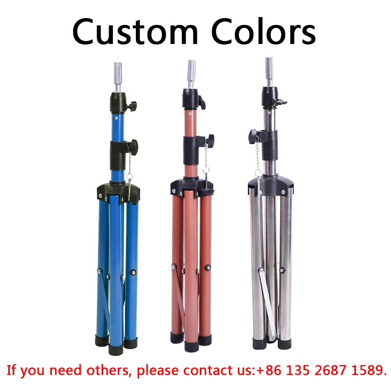 Hairdresser Training Mannequin Head Holder Metal Adjustable Wig Tripod Stand For Hair Making