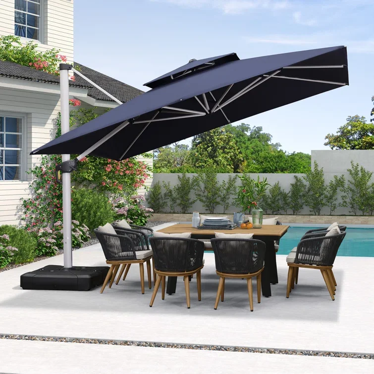 Hot Sale  Garden Outdoor Sun Umbrella Courtyard Villa Garden Terrace Sun Umbrella, Commercial Stand Outdoor Rome Umbrella Logo