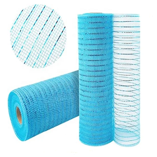 In Stock Christmas Ribbon Wreath Making Supplies Poly Decor Mesh With Metallic 2023 Hot