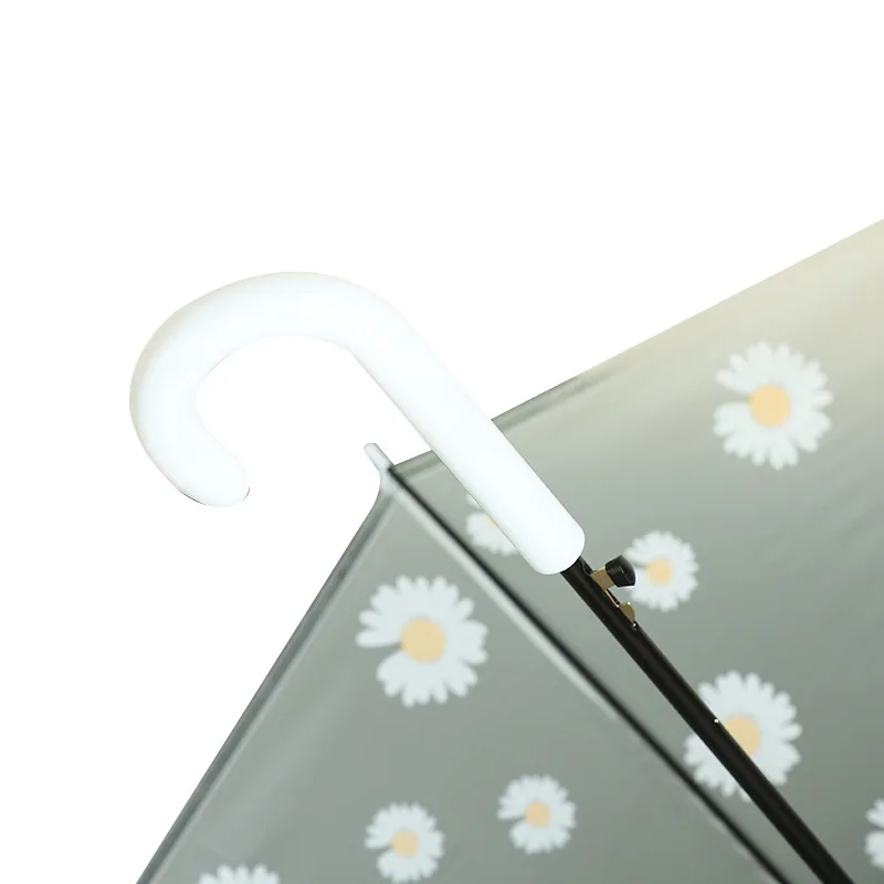 popular sale rain umbrella logo flower printing atomatic clear printing poe transparent umbrella