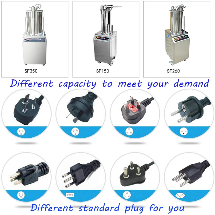 Fully Automatic Hydraulic Sausage Filler Stuffer Commerical Sausage Meat Extruder Fill the Sausage Stuffing Machine