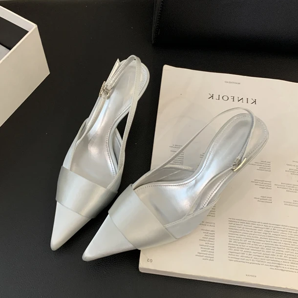 Sandals Women High Heels Shoes Fashion Summer Slippers 2024 New Pointed Toe Sexy Dress Wedding Pumps Slingback Mujer Zapatillas