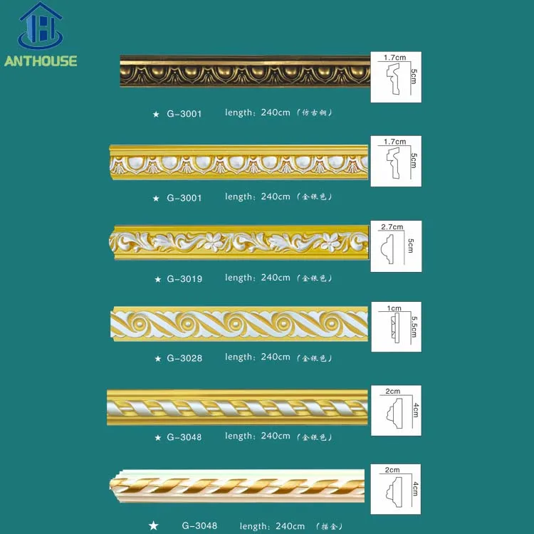 Polyurethane crave crown moulding pvc foam cornice moulding and ceiling decorative moulding line