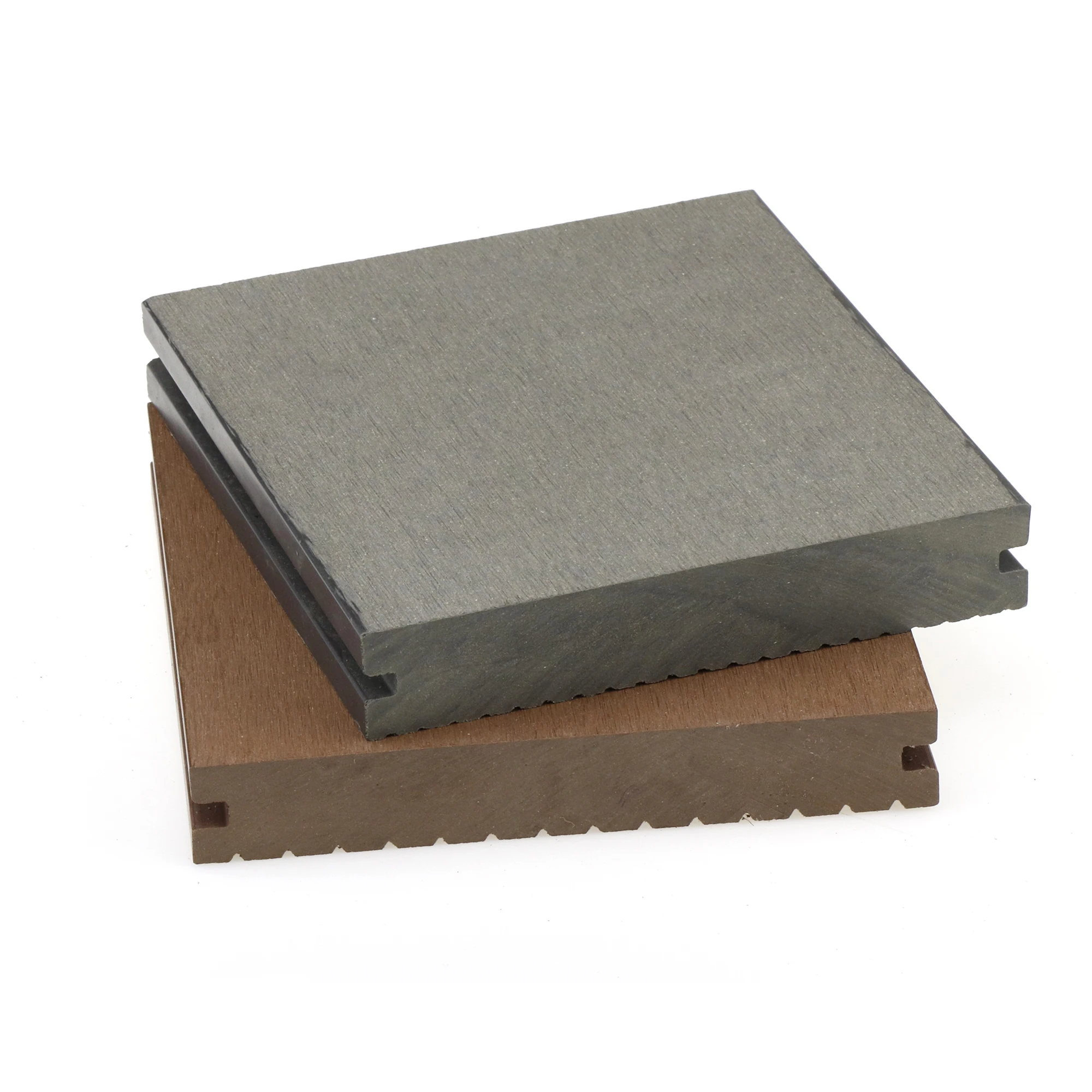 Recycled wood plastic composite decking floor