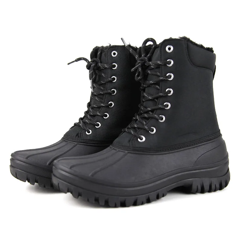 Factory Direct Sales High cut rubber boots Black Warm waterproof rain boots for women