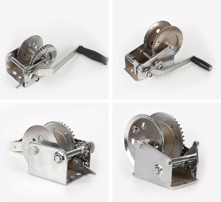 TIEKE Factory Price Small Mini Manual Hand Winch Anchor Winch With Webbing Rope Capstan Windlass Towing Boat