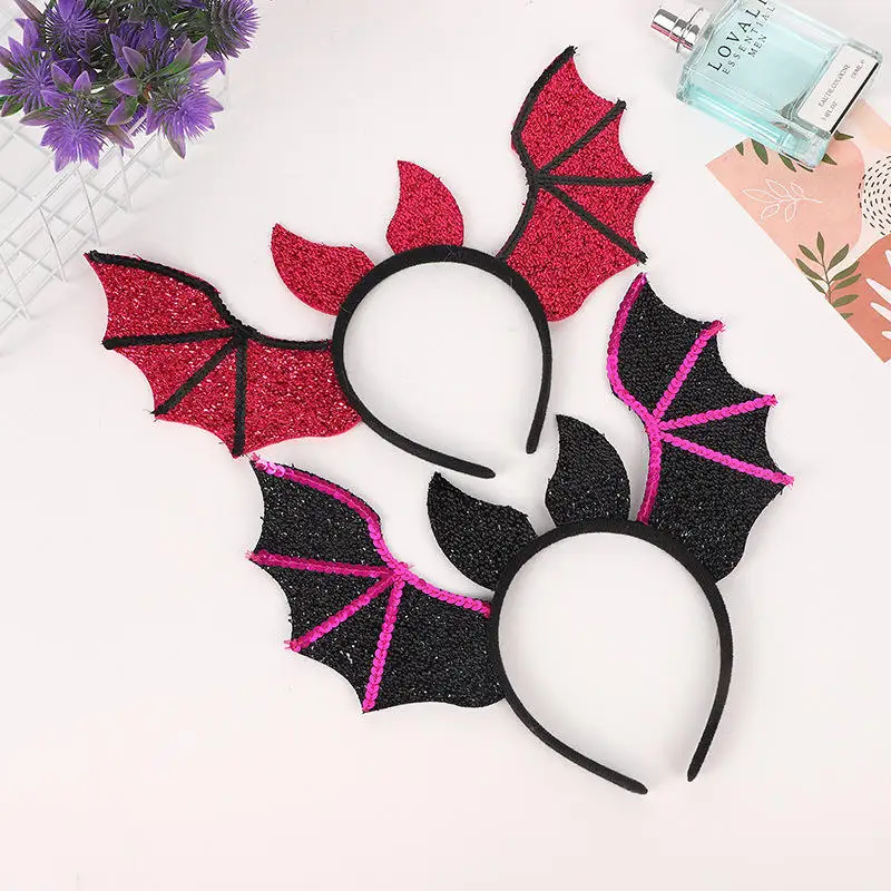 Halloween bat wings headband festival party cute black and red bat designer headband for kids girls