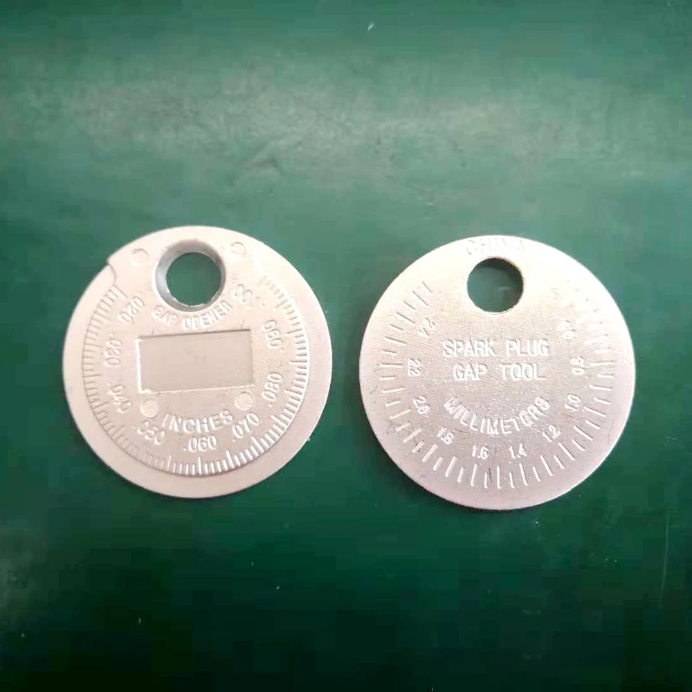 Spark Plug Gap Measurement Tool Adjustable Coin-Type 0.6-2.4mm Range Spark Plug Gage Engine Ignition System Accessories