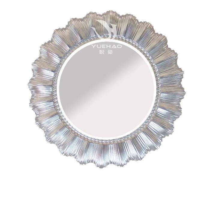 High quality vintage antique carved bamboo effect extra large round mirror framed