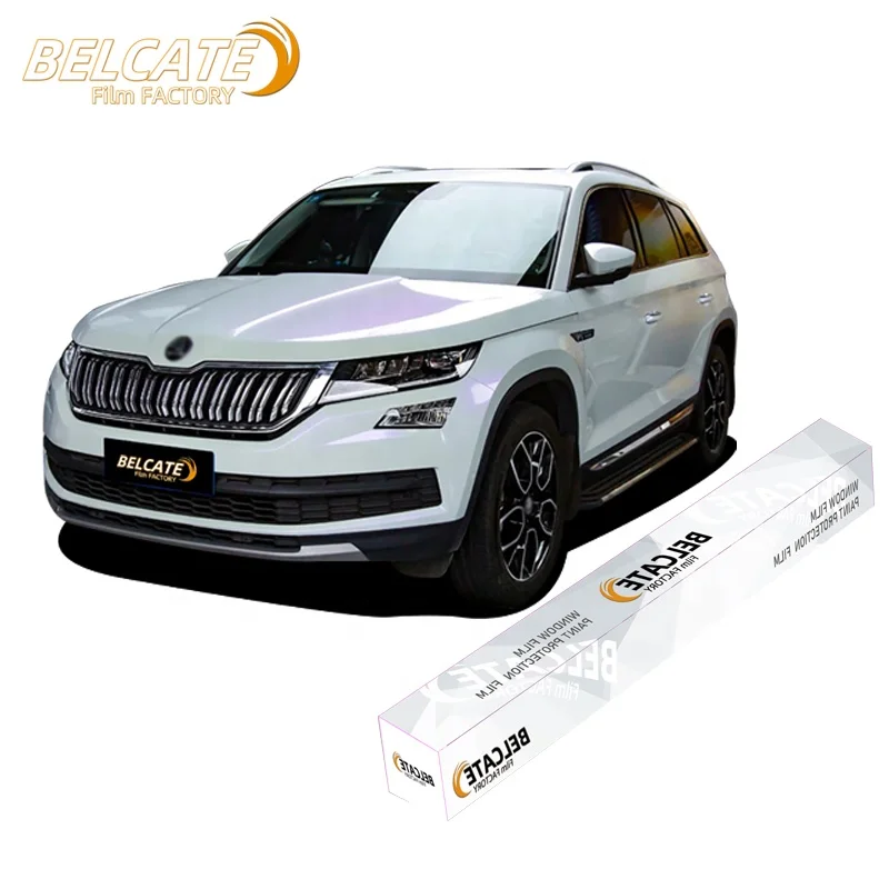 BELCATE Factory 1.52* 18m White and violet two-color PET Ultra Light Chameleon Car Spray Paint Car vinyl cladding color