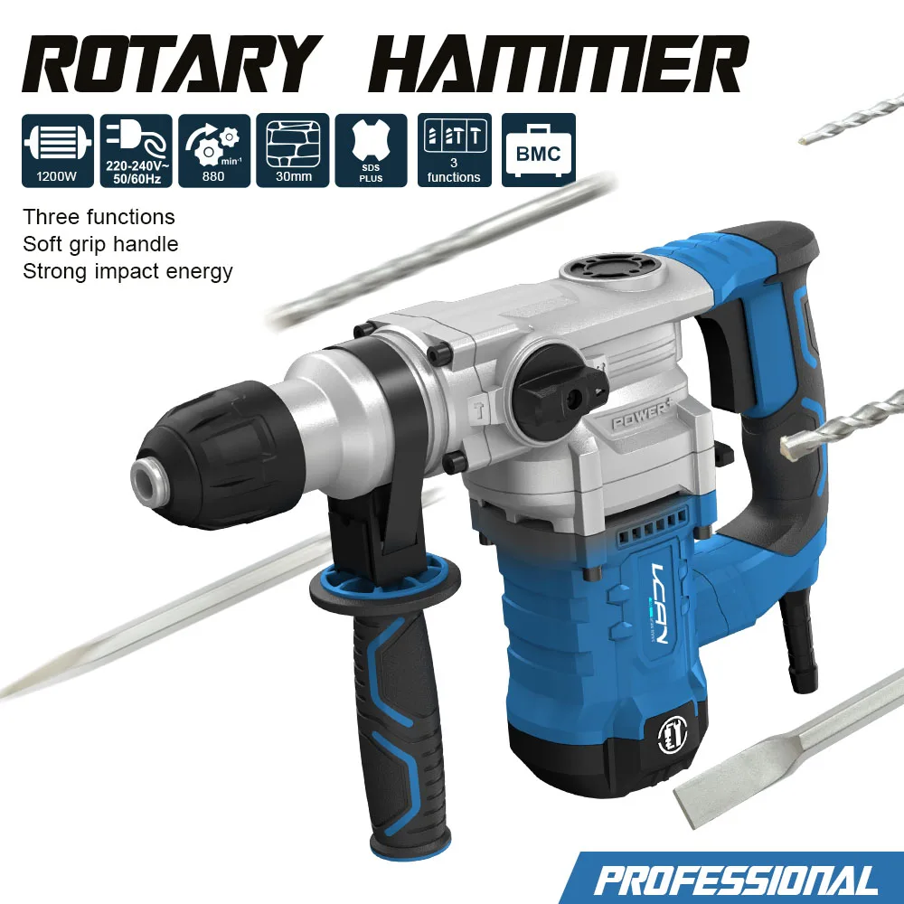 Vcan 1200WLectric Hammer Power Tools Input Power Bit Electric Rotary Hammer Drill