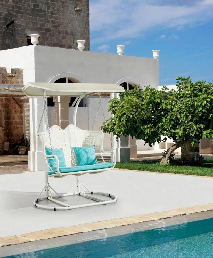 Two Person Outdoor Garden Rattan Hanging Double chair Swing