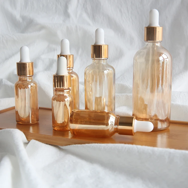 Custom Clear 5ml 10ml 15ml 20ml 30ml Glass Oil Slim Serum Bottle Amber 1oz 2oz Empty Essential Oil Glass Dropper Bottle