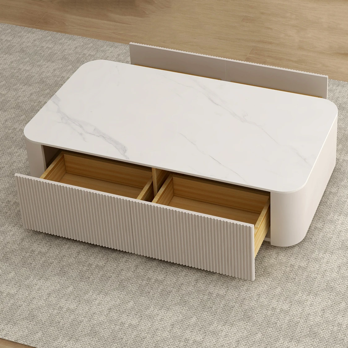 Wood Top With Marble Texture Minimalist Office Home Living Room Sofa Furniture Luxury Coffee Table Leisure Table Tea Table