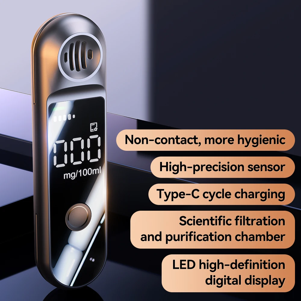 2025 Breathalyzer Professional Alcohol Tester Digital LCD Display Alco Tester Digital Alcohol Meter Alcohol Checker Italy style