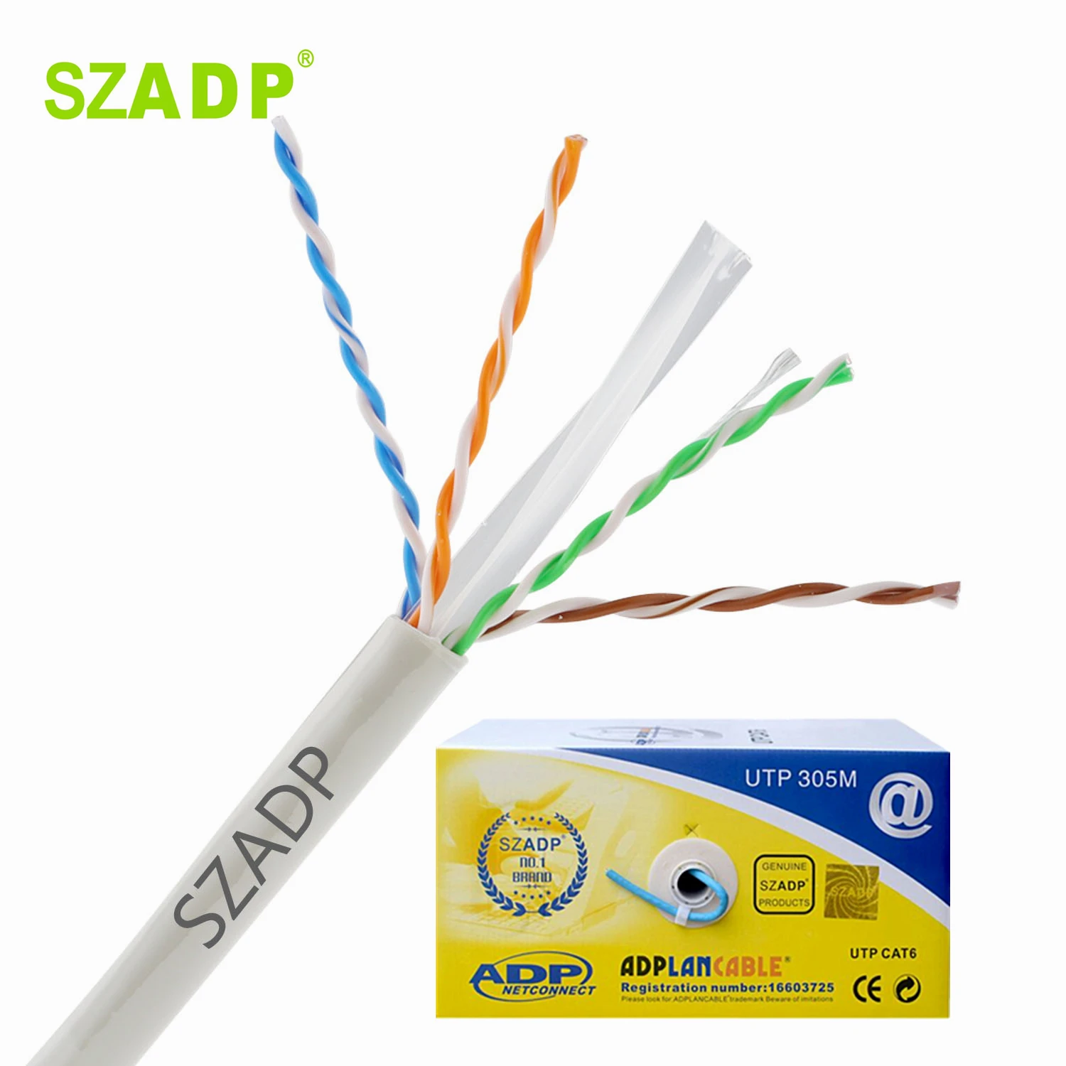 Лидер продаж в Бангладеш производители SZADP Cat6 бесплатный образец Cat 6 23AWG CCA кабель lan с ПВХ оболочкой для строительного