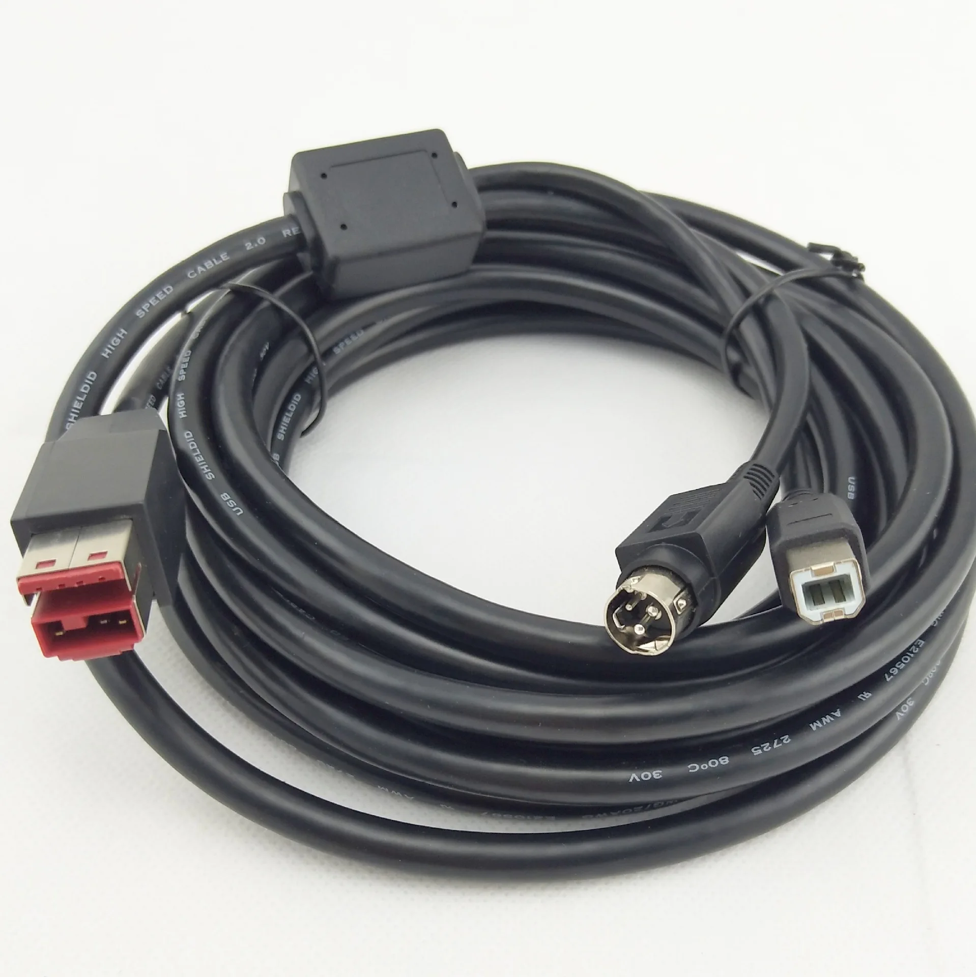 Professional customized 24V NCR 497-0424888 Powered USB Cable Y Hosiden 1M to 4M