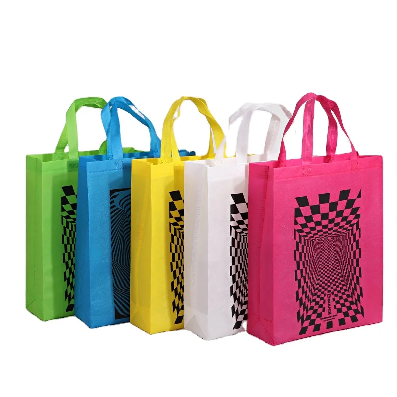 Wholesale Custom Eco Recycled bags Grocery Promotional Laminated non woven Tote Shopping bag