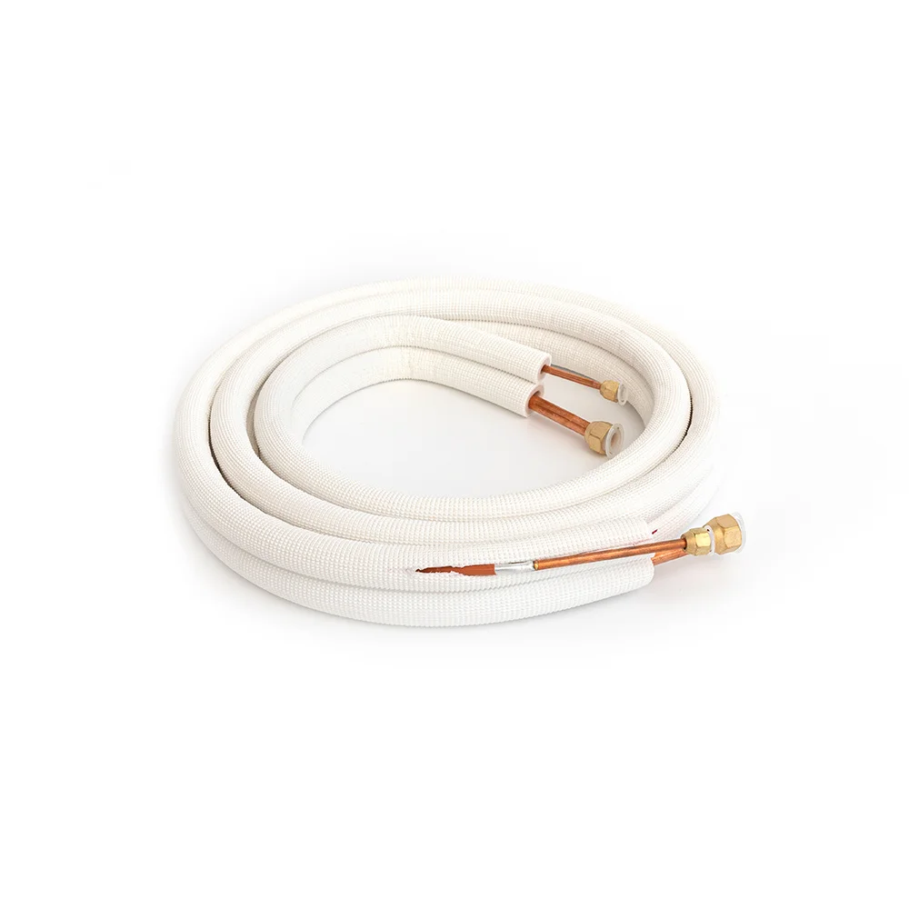 White PE Seamless Insulated Copper Aluminum Tube Refrigeration Air Conditioner Connecting Pipe