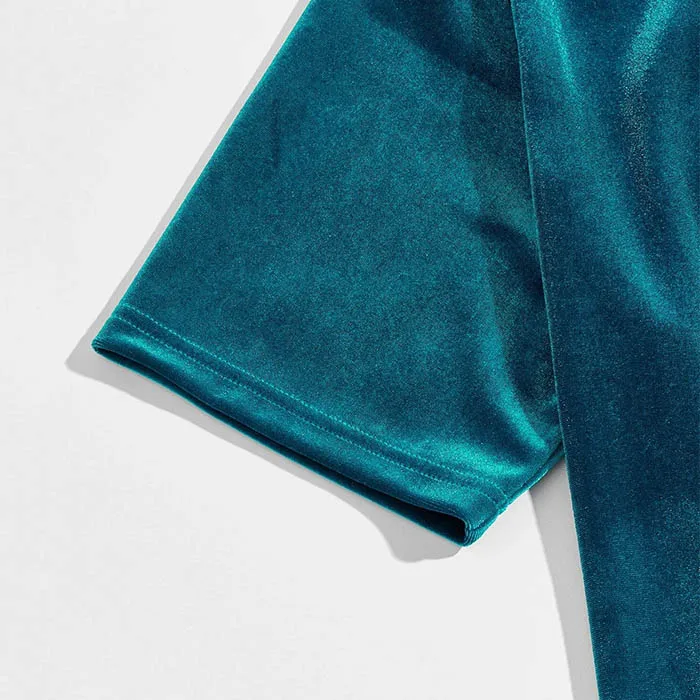 custom clothing letter embroidered top t shirts pants summer 2pc sweatsuit tracksuit velour velvet two piece short set for woman