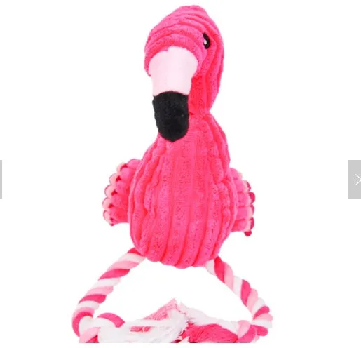 Hot Soft Stuffed Flamingo Screaming Dog Toy Sound Puppy Toy Plush Squeak Flamingos Pets Toys  For Small Large Dogs