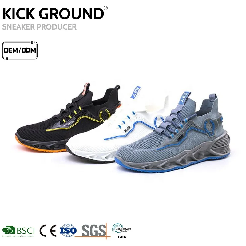 JH  China Shoe Manufacturers Running Fashion Sneakers Breathable Fly Knit Casual Walking Style Sports Shoes For Men