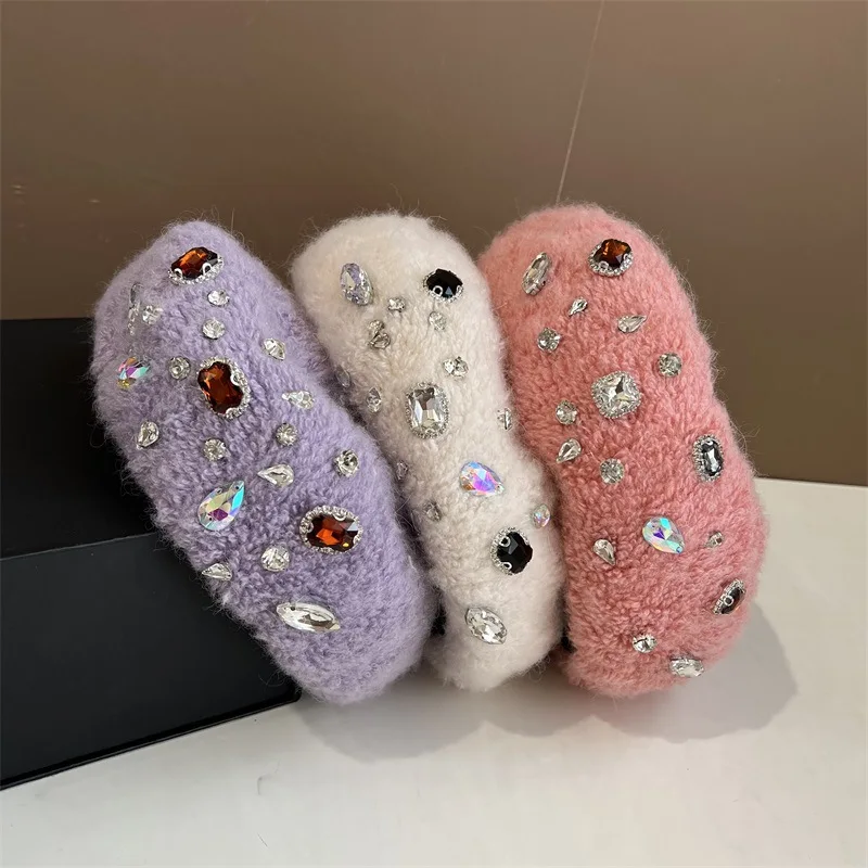 Модные женские береты, модные блестящие украшения, бриллиантовый шерстяной кашемировый берет со стразами для ужина