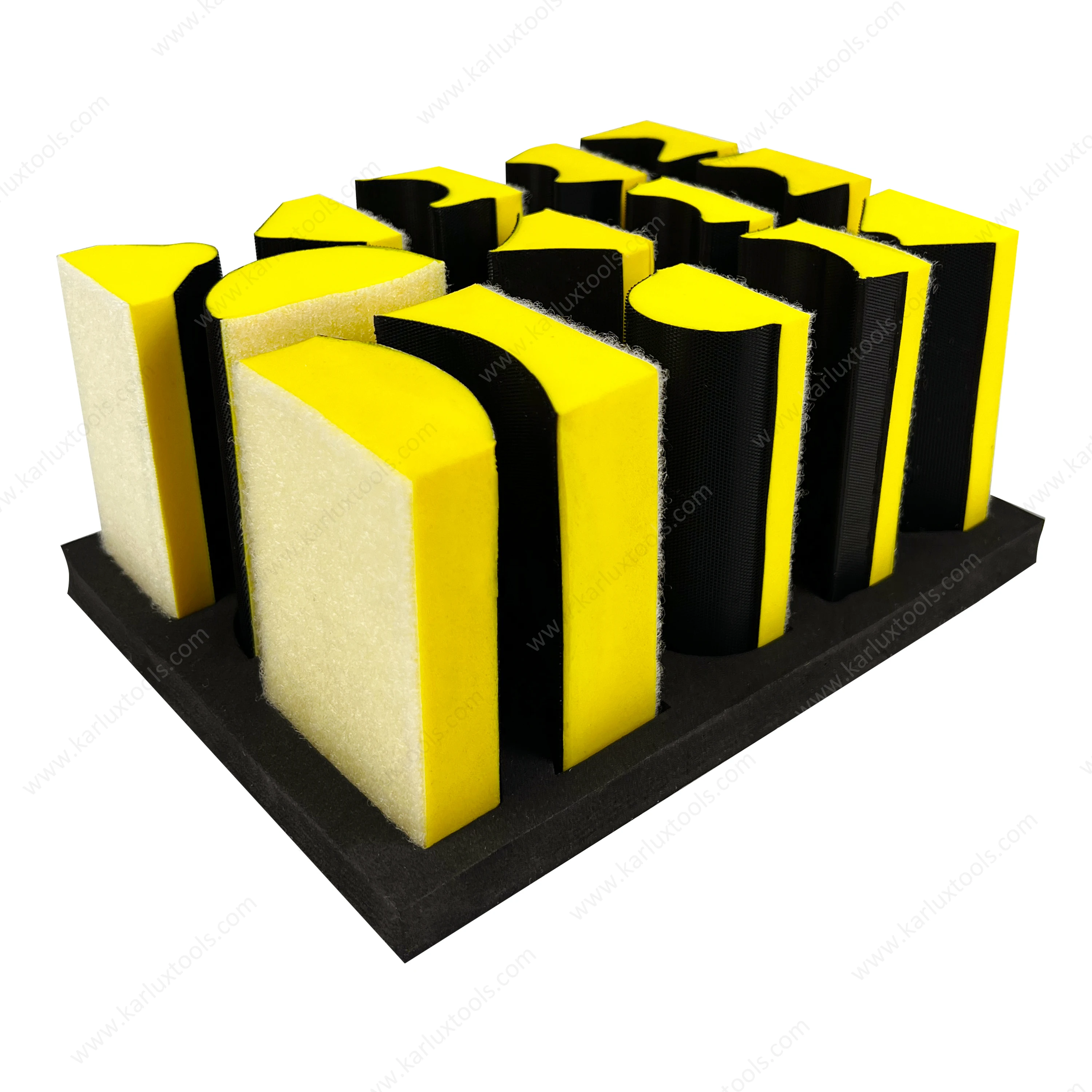 14pcs Hook and Loop Interchangeable Assorted Shapes Foam Hand Sander Block Hand Sanding Block Set for Wood Furniture Auto Paint