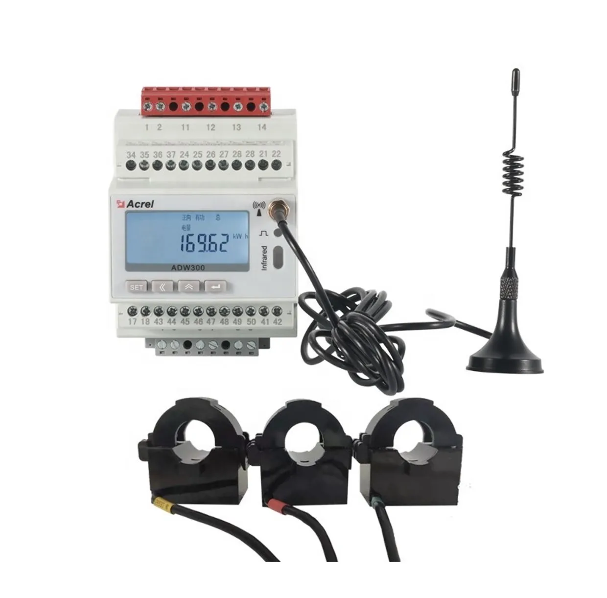 Acrel Электрический ADW300W-WF 100V/380V/690V беспроводной счетчик энергии с кв трансформаторы тока