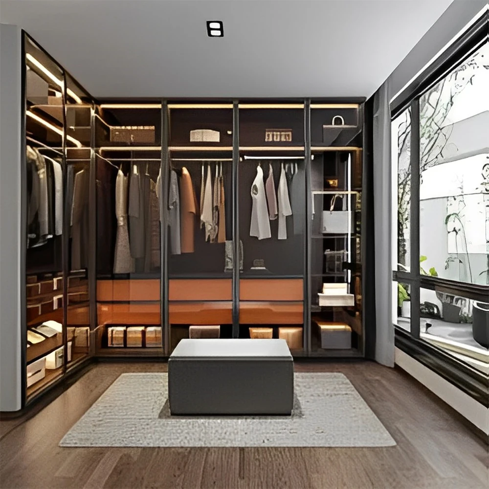 Wardrobes Home Bedroom Desk One Combination Cloakroom Nordic Light Luxury Modern Simple Minimalist Corner Large Wardrobe Closet