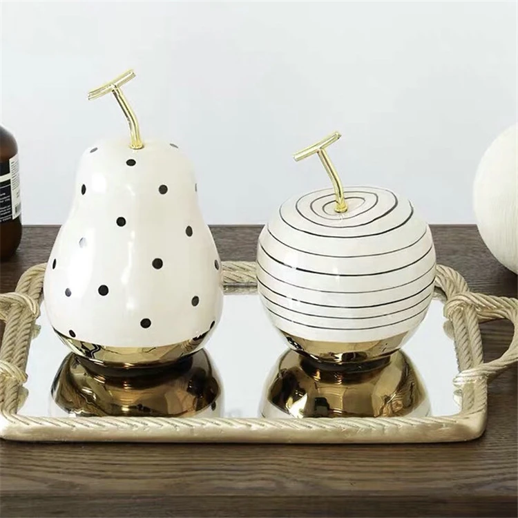 Popular product luxury ceramic apple house home decoration accessories