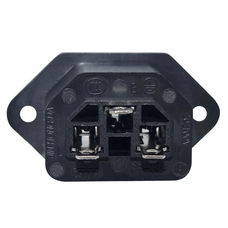 AC-06 3P IEC 320 C14 Male Plug Panel Power Inlet Sockets Connectors AC 250V 10A