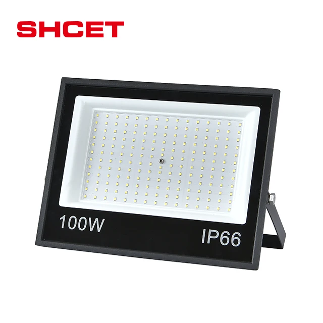 Hot selling 10W 20W 30W 50W 100W 150W 200W 300W Outdoor IP66 SMD Slim 110V 220V LED Flood light with spare parts from SHCET