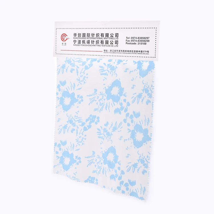 
Customized Spring Summer White Fashion Elasticity Waffle Modal Spandex Printed Fabric For Garment 