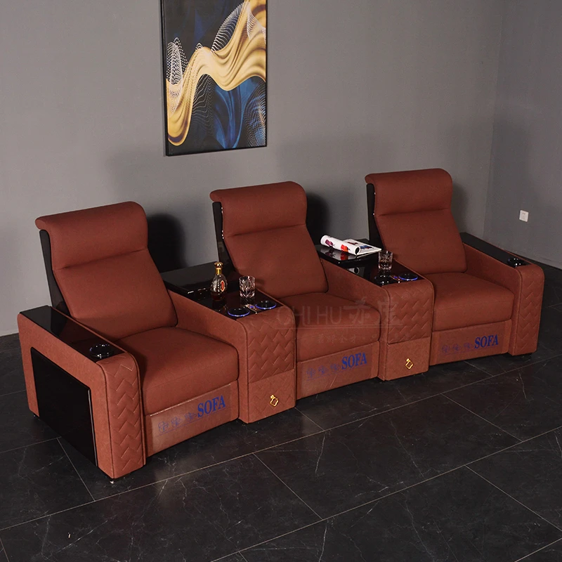 High end из нубука высокого качества 3 местный vip-персон электрическая кресло домашний кинотеатр мощность диван театральная мебель роскошные деревянные кресла