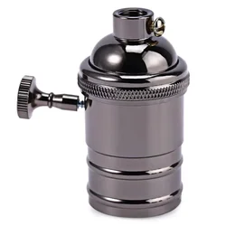 CE Сертифицированный держатель лампы металлический держатель лампы E27 алюминиевый черный стиль винтажная люстра