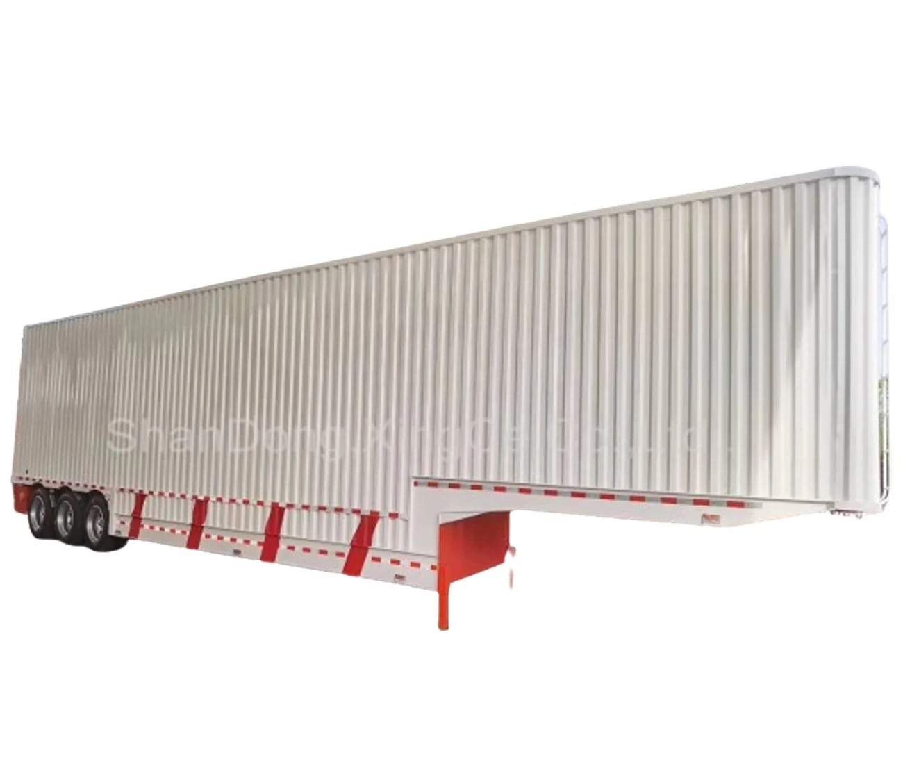 3 Axle Box Cargo Semi Trailer Heavy Duty Box Low Chassis Logistics Semi-Trailer for Sale