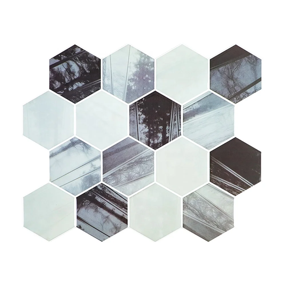 Hexagon Self Adhesive 3D Gel Mosaic Stick on Wall Tiles for Kitchen Bathroom Backsplash