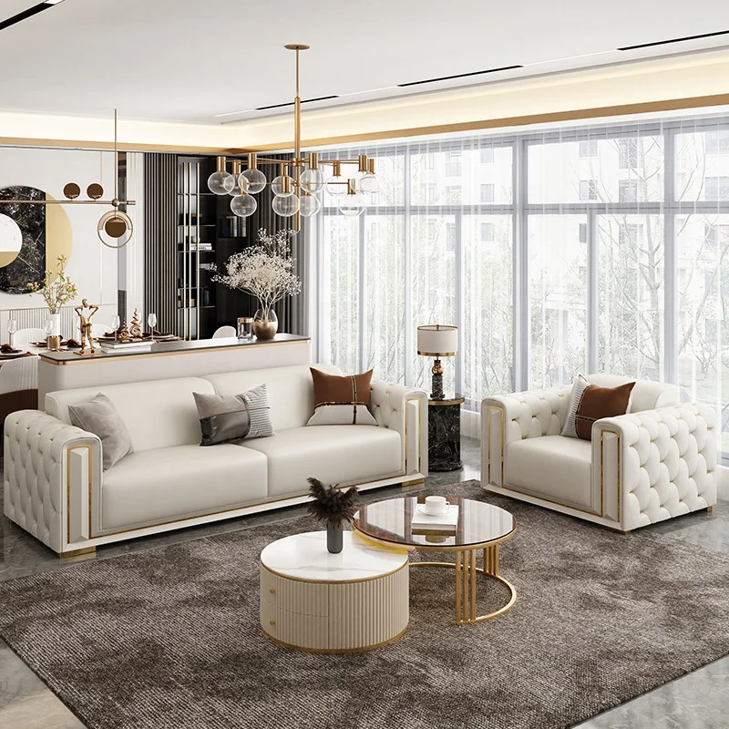 Italian Style Living Room Furniture L Shaped Sofa Set Hotel Modern Design Leather Sofa Modern Sectional Sofa Set 1 Piece CN;GUA
