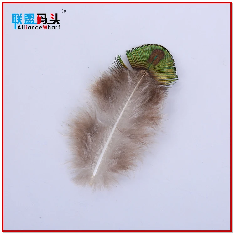 Factory Bulk Sale Cheap Natural 4-8cm Dyed Mint Green Gold Trimmed Short Small Size Peacock Feathers For DIY Clothing Decoration