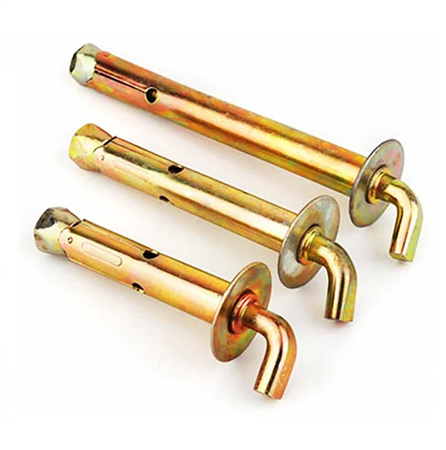 L Hook Anchor Bolt Sleeve Zinc Plated Yellow M12 for Concrete Wall