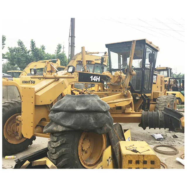 Used Cat 14H 140H Motor Grader C-aterpillar 14H motor grader in Shanghai C-aterpillar cat 14h in strong working condition
