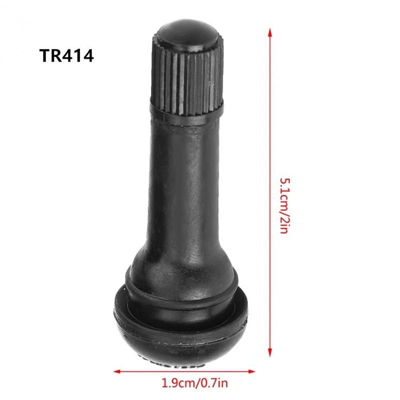 Pack Of 100 pieces Car Auto TR 412/413/414 Snap In Tyre (Tire) Valve Rubber Tubeless Short Valve Stems