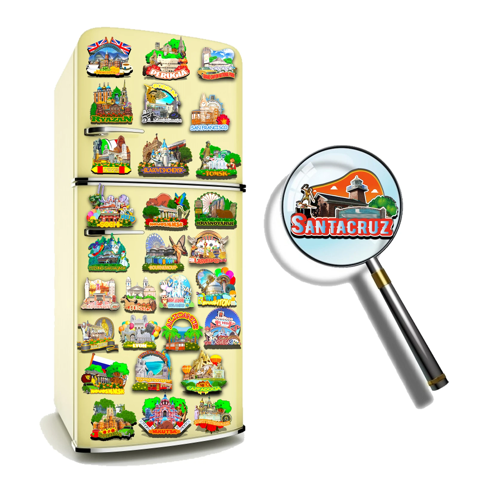 Refrigerator Magnet Santa Cruz Argentina United States Fridge Magnet City Travel Souvenirs Gifts 3D Classic Home Crafts