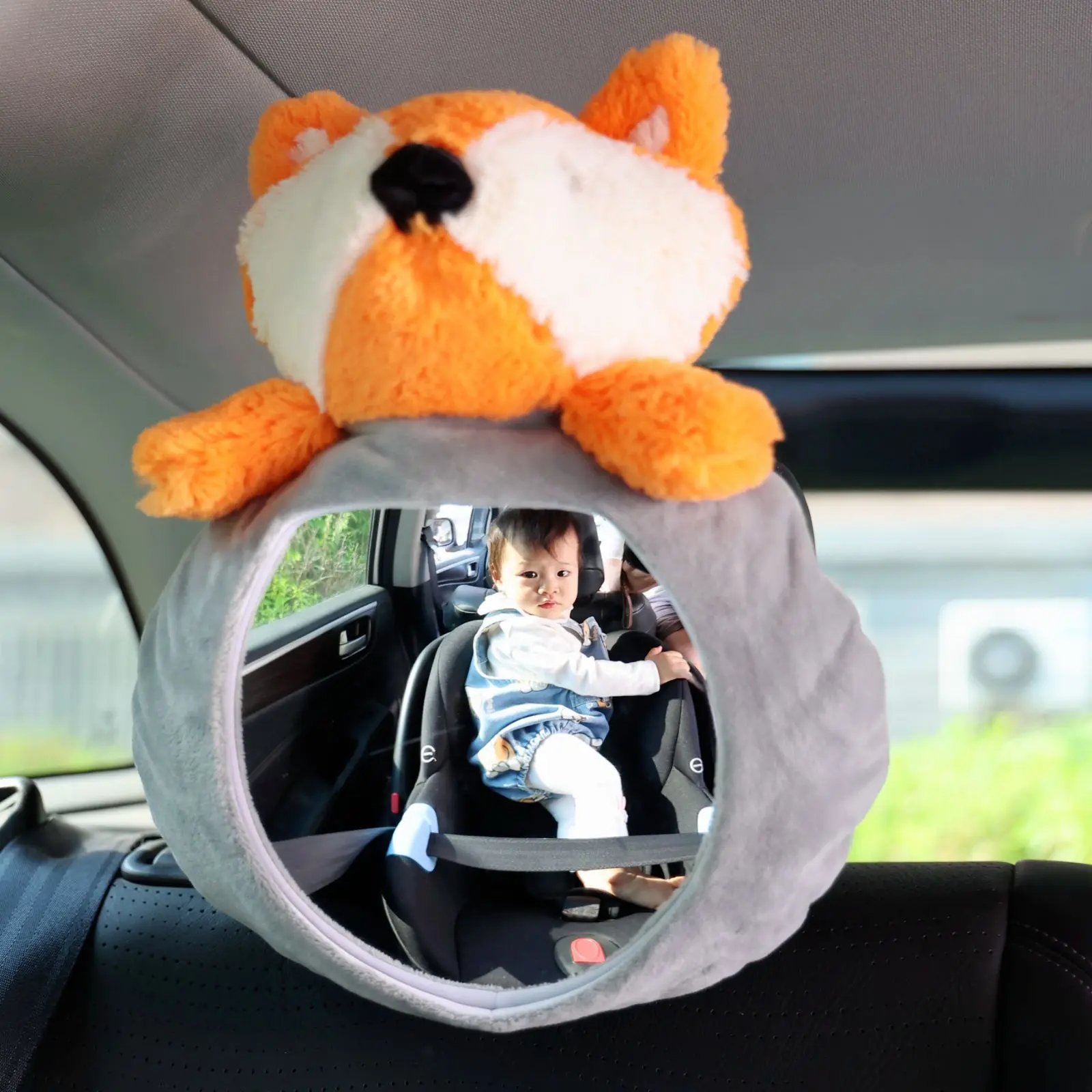 KAMIMI Fox Shatterproof Wide Convex Baby Car Mirror Child Observation Seat Backseat Use Safety Mirror