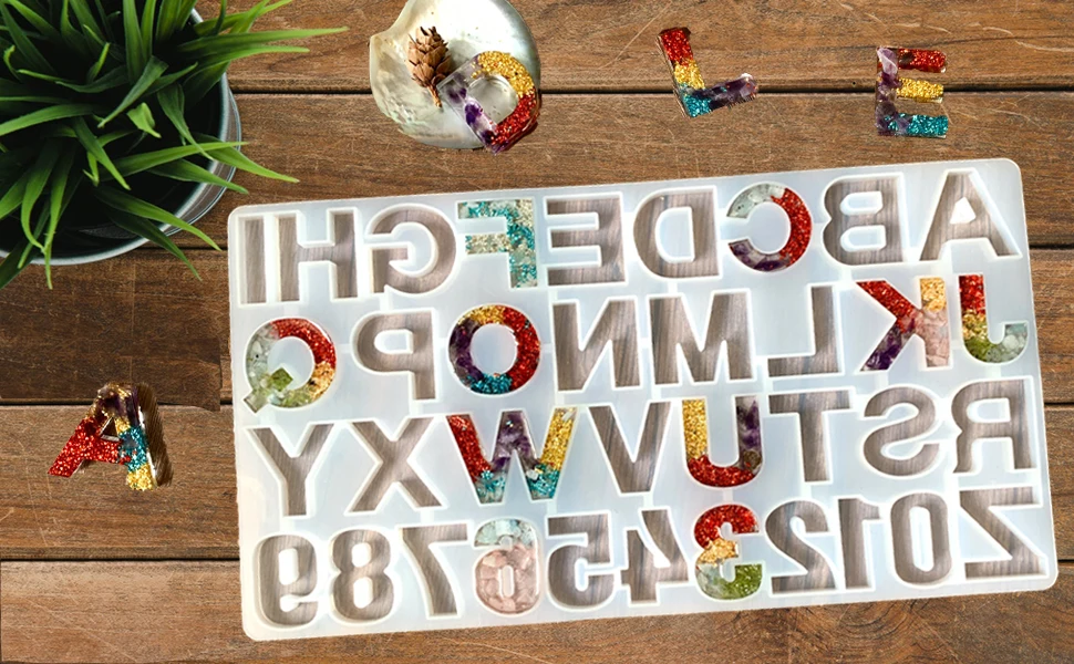 Number Alphabet Jewelry Casting Silicone Resin Mold Letter Jewelry Making Mold