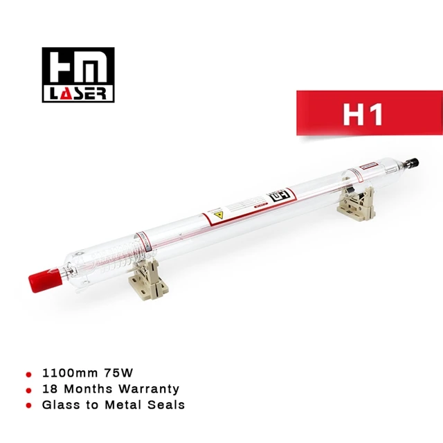 1850mm*90mm Rated Power 150W Glass-to-Metal Hard Seals Red Light Indicator CO2 Laser Tube 160W