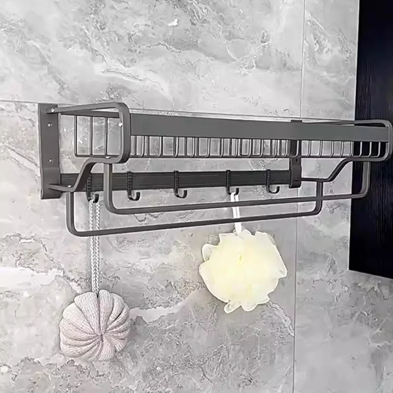 Modern Accessories Toilet Towel Storage Holders For Bathrooms Hanging Folding Towel Organizer Drying Rack Set