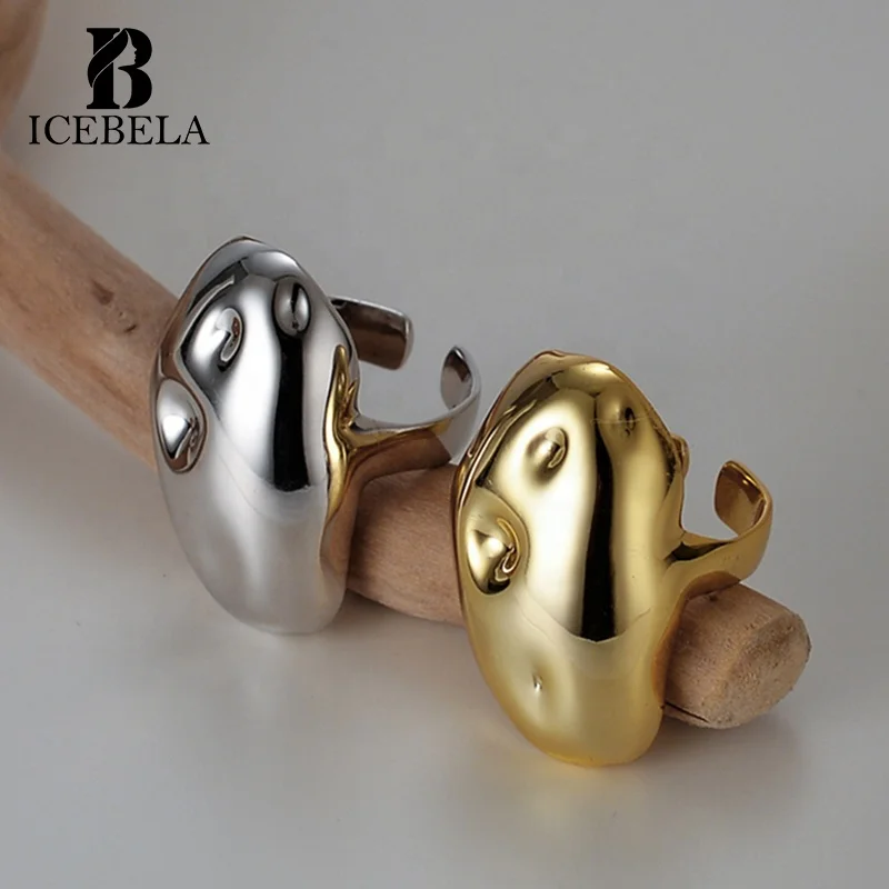 Luxury Rings Jewelry Exaggerate Big Rings Irregular Concave and Convex Design 925 Sterling Silver Ring for Unisex