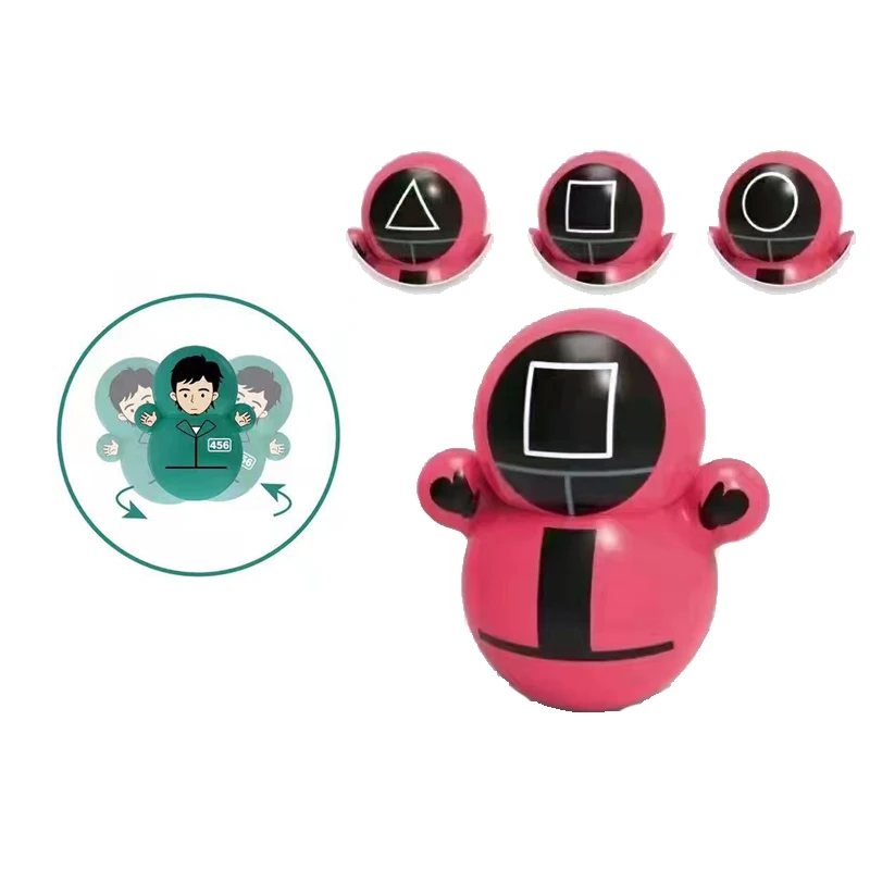 Hot Tumbler Doll Toy Table TV Korean Cute Accessories Gift Tumbler Costume Figure Soldier Red Man Toy Squid Games Doll